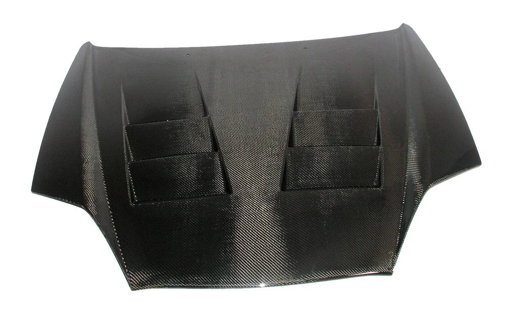 2000-2002 Hyundai Tiburon 2 doors INVADER Style Carbon Fiber Black Hood-1