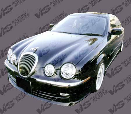 2000-2004 Jaguar S 4 doors INVADER 2 Style FRP Primer Front Lip-2