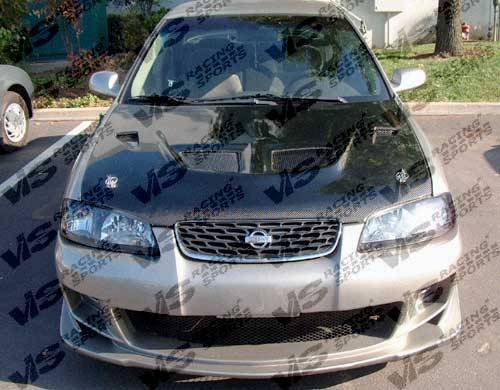 2000-2003 Nissan Sentra 4 doors BALLISTIX Style FRP Primer Front Bumper-2