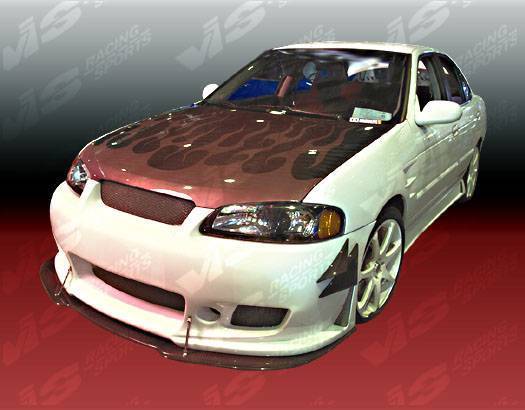 2000-2003 Nissan Sentra 4 doors TSC 3 Style FRP Primer Front Bumper-2