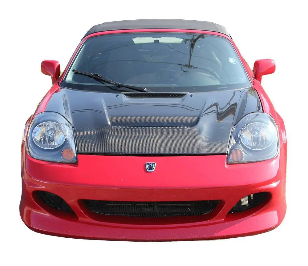 2000-2005 Toyota MRS 2 doors V Line Style Carbon Fiber Black Hood-3
