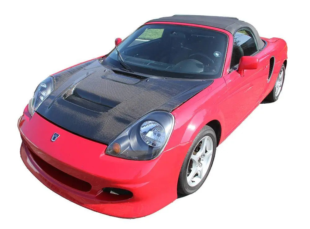 2000-2005 Toyota MRS 2 doors V Line Style Carbon Fiber Black Hood-4