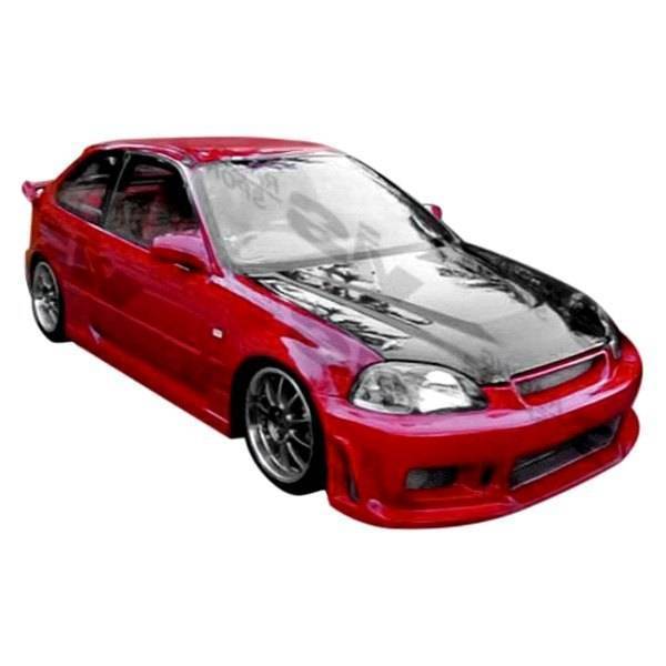 2001-2003 Honda Civic 2 doors 4 doors TRACER 2 Style FRP Primer Front Bumper-1