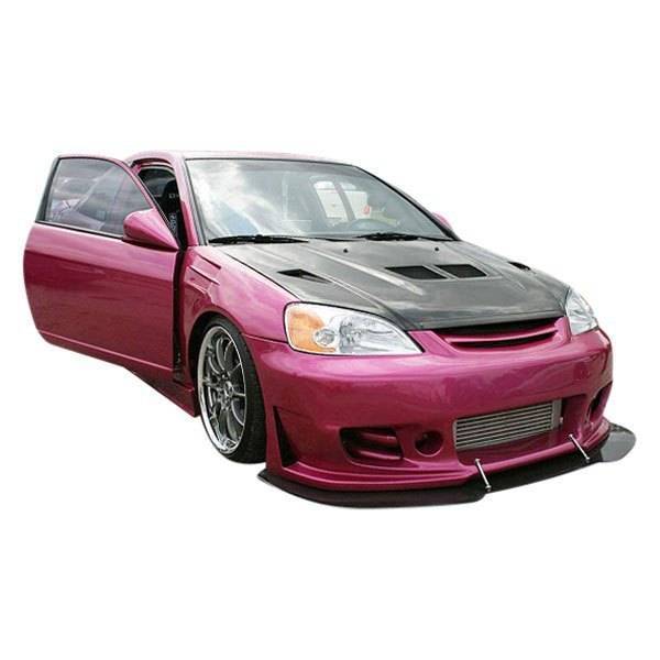 2001-2003 Honda Civic 2 doors 4 doors TSC 3 Style FRP Primer Front Bumper-1