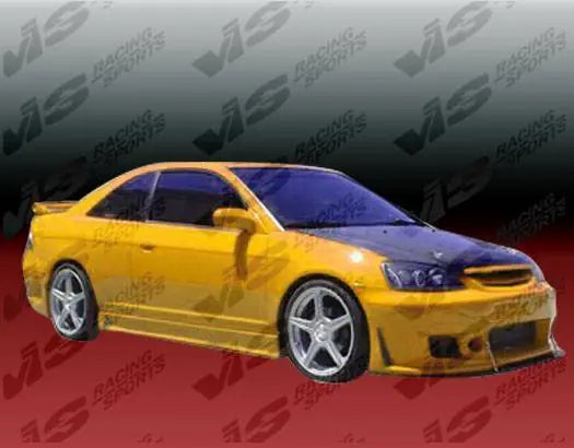 2001-2005 Honda Civic 4 doors TSC 3 Style FRP Primer Side Skirts-1