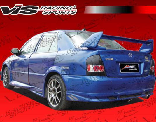 2001-2003 Mazda Protege 4 doors CYBER Style FRP Primer Rear Lip-2