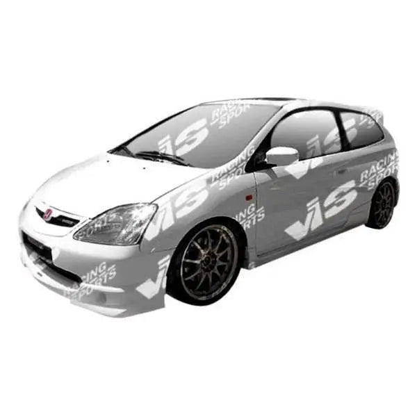 2002-2005 Honda Civic Hatchback TECHNO R Style FRP Primer Side Skirts-1