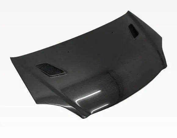 2002-2005 Honda Civic Hatchback TECHNO R Style Carbon Fiber Black Hood-1