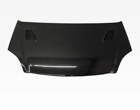 2002-2005 Honda Civic Hatchback TECHNO R Style Carbon Fiber Black Hood-3