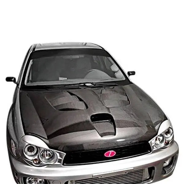 2002-2003 Subaru WRX 2 doors 4 doors FUZION Style Carbon Fiber Black Hood-1