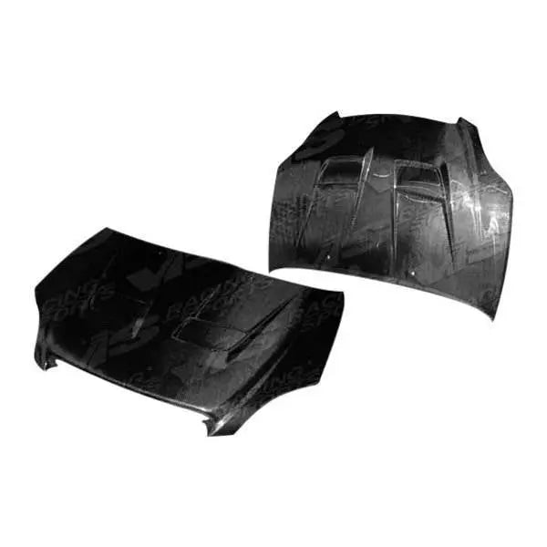 2003-2008 Toyota Matrix 4 doors Thunder Style Carbon Fiber Black Hood-1