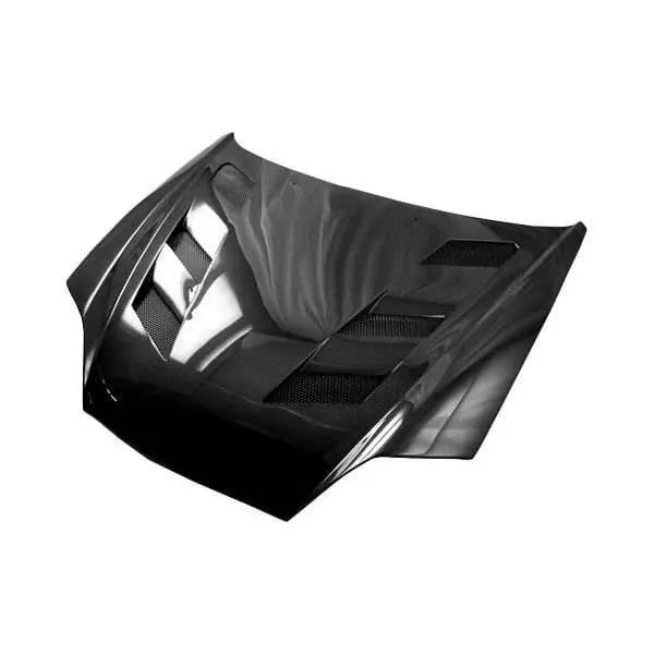 2003-2006 Hyundai Tiburon 2 doors AMS Style Carbon Fiber Black Hood-1
