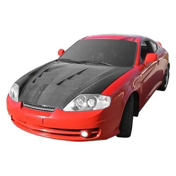 2003-2006 Hyundai Tiburon 2 doors TERMINATOR Style Carbon Fiber Black Hood-5