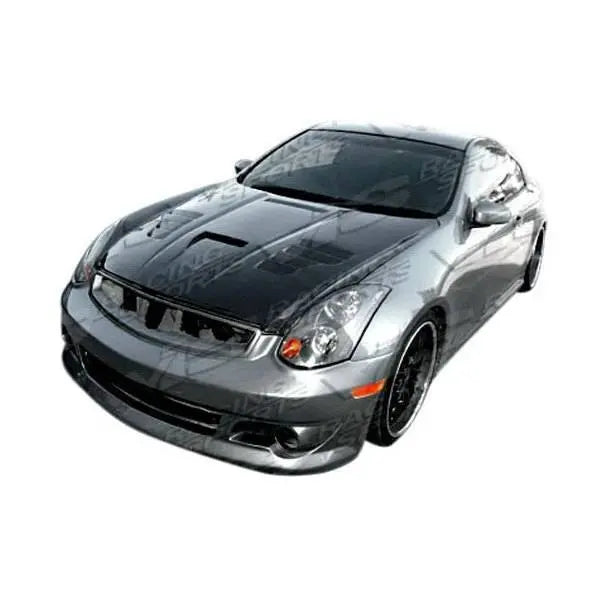 2003-2007 Infiniti G35 2 doors Invader 3 Style Carbon Fiber Black Hood-2