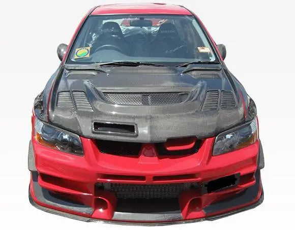 2003-2005 Mitsubishi EVO 8 4 doors JC Style Carbon Fiber Black Hood-3