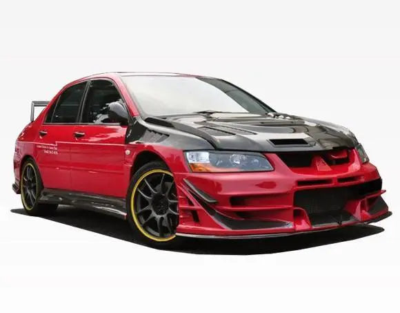 2003-2005 Mitsubishi EVO 8 4 doors JC Style Carbon Fiber Black Hood-5