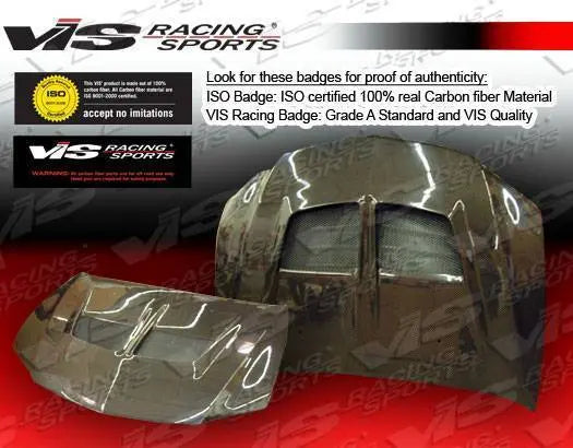 2003-2005 Mitsubishi EVO 8 4 doors VRS Style Carbon Fiber Black Hood-4