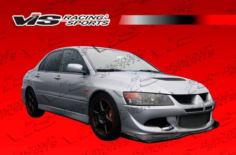 2003-2005 Mitsubishi EVO 8 4 doors VRS Style Carbon Fiber Black Front Lip-3