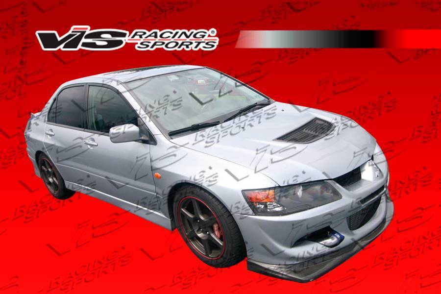 2003-2005 Mitsubishi EVO 8 4 doors VRS Style Carbon Fiber Black Front Lip-4