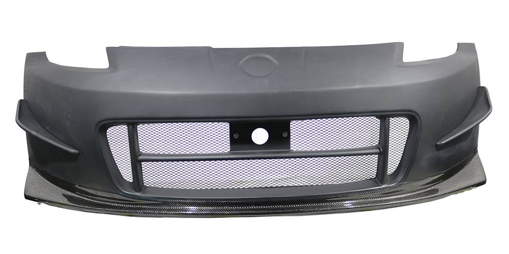 2003-2008 Nissan 350Z 2 doors TECHNO R 2 Style FRP Carbon Fiber Black Front Bumper-2