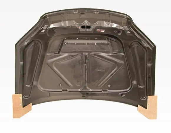 2004-2005 Honda Civic 2 doors 4 doors INVADER Style Carbon Fiber Black Hood-4