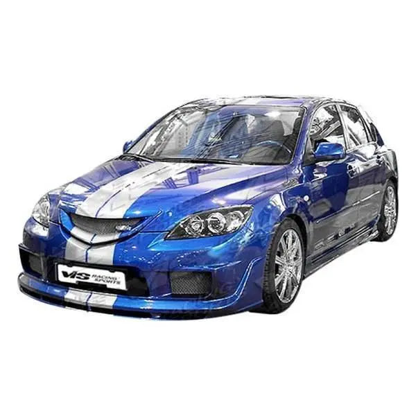 2004-2009 Mazda 3 Hatchback 4 doors K Speed 2 Style FRP Primer Side Skirts-1