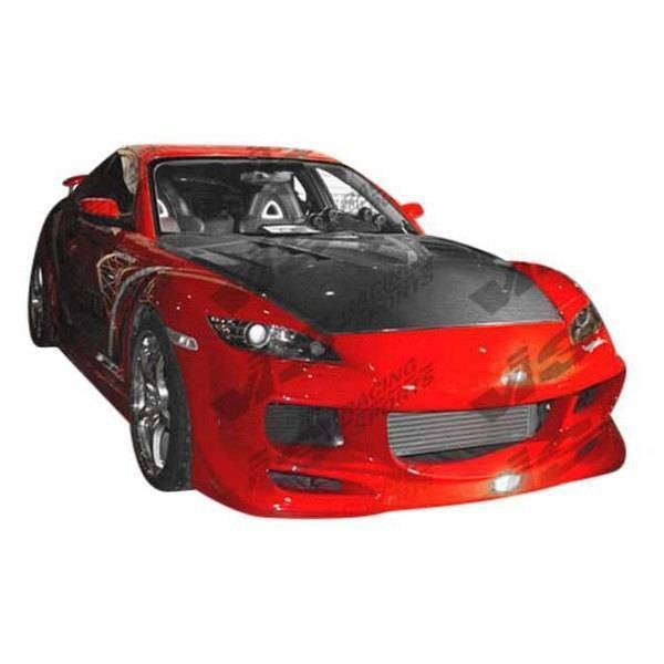 2004-2008 Mazda RX8 2 doors Razor Style FRP Primer Front Bumper-2