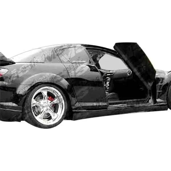 2004-2008 Mazda RX8 2 doors Razor Style FRP Primer Side Skirts-2