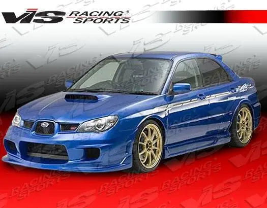2002-2007 Subaru WRX 4 doors WING Style FRP Primer Side Skirts-1