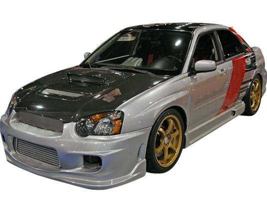 2004-2005 Subaru WRX 4 doors WING Style FRP Primer Full Kit-1