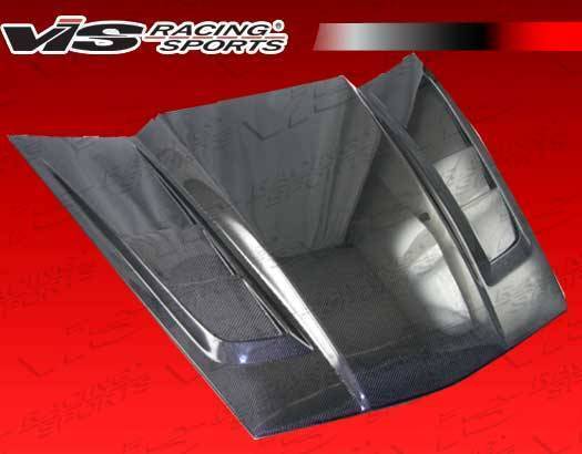 2005-2013 Chevrolet Corvette 2 doors SCV Style Carbon Fiber Black Hood-4