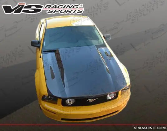 2005-2009 Ford Mustang 2 doors Cowl Induction Style Carbon Fiber Black Hood-3