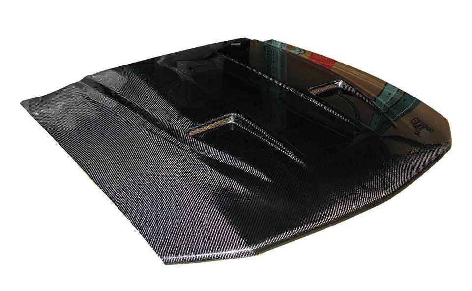 2005-2009 Ford Mustang 2 doors Mach 2 Style Carbon Fiber Black Hood-1