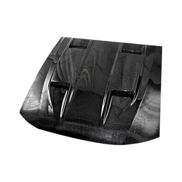 2005-2009 Ford Mustang 2 doors Mach 5 Style Carbon Fiber Black Hood-1