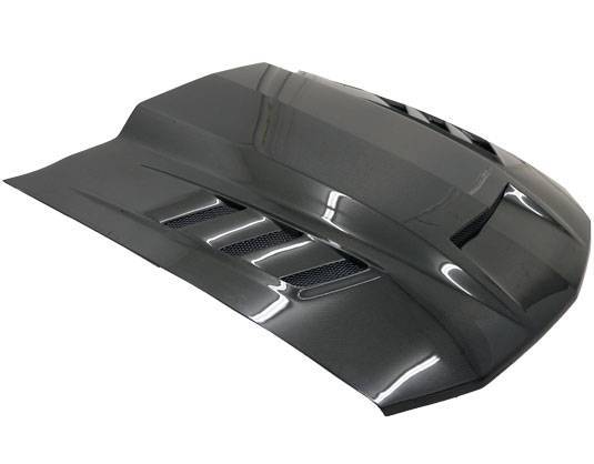 2005-2009 Ford Mustang 2 doors TERMINATOR Style Double Sided Carbon Fiber Carbon Fiber Black Hood-1