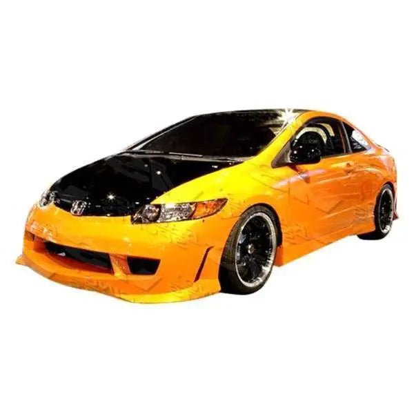 2006-2011 Honda Civic 2 doors TECHNO R 2 Style FRP Primer Side Skirts-1
