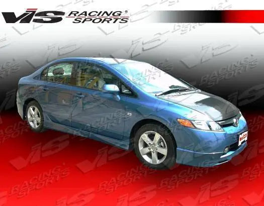 2006-2011 Honda Civic 4 doors FUZION Style FRP Primer Side Skirts-1