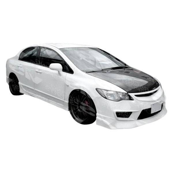 2006-2011 Honda Civic JDM 4 doors TECHNO R Style FRP Primer Front Lip-1