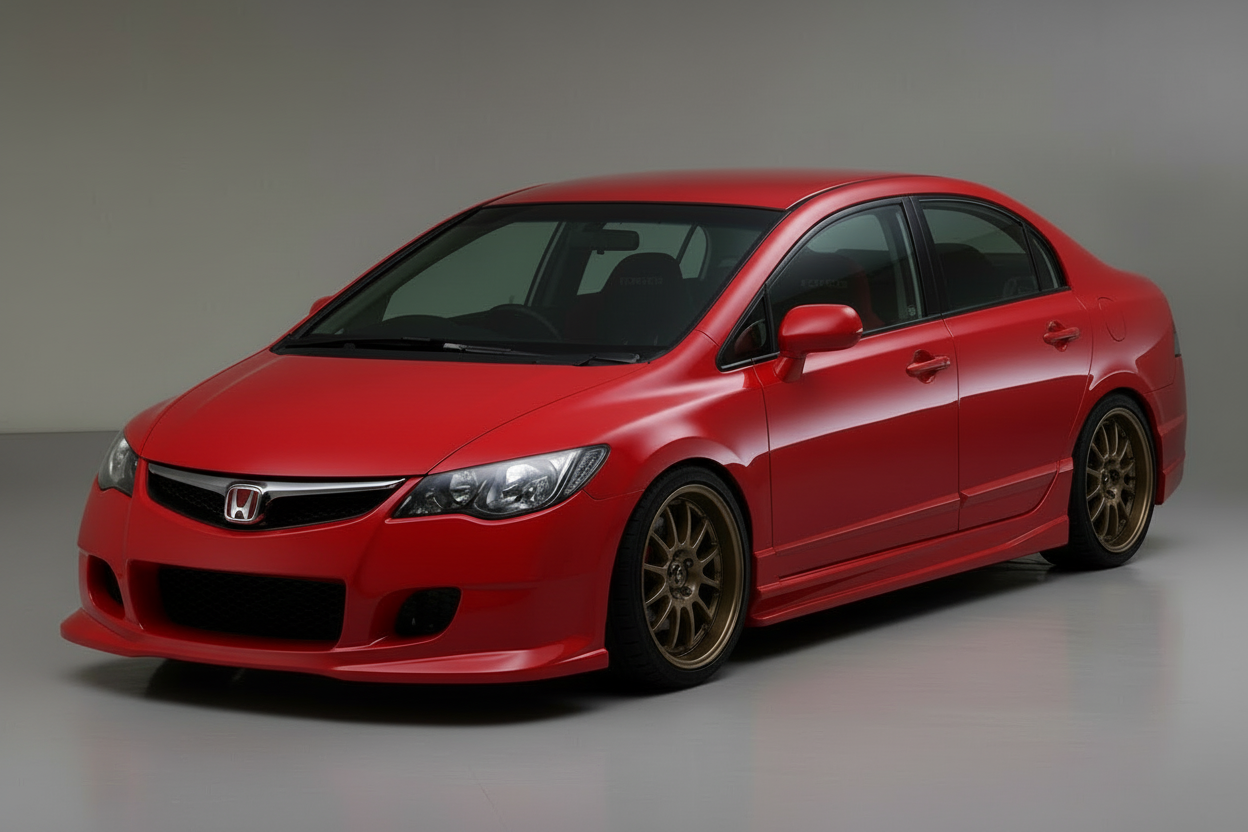2006-2011 Honda Civic 4Dr Jdm Wings Front Bumper