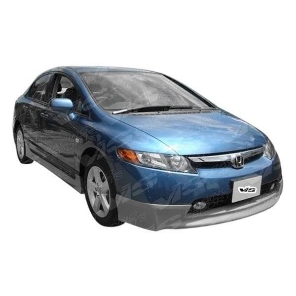 2006-2008 Honda Civic 4 doors Techno R 1 Style FRP Primer Front Lip-2