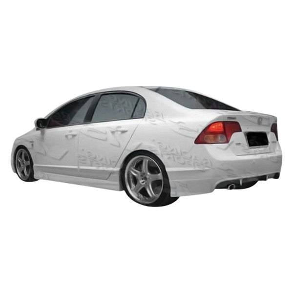 2006-2008 Honda Civic 4 doors Techno R 1 Style POLYURETHANE Black Rear Lip-1