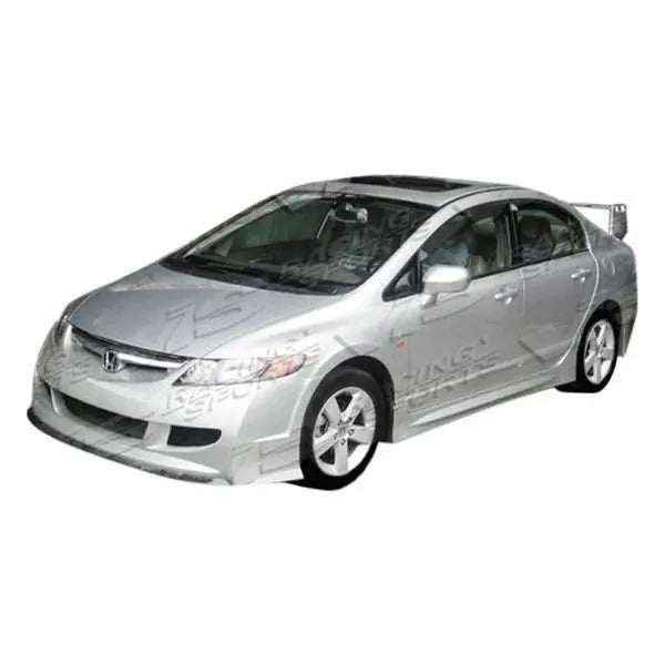 2006-2011 Honda Civic 4 doors TECHNO R 2 Style FRP Primer Side Skirts-1