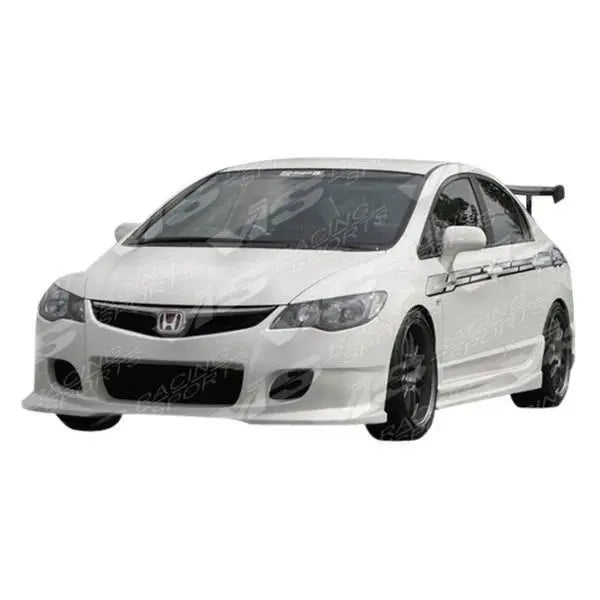 2006-2011 Honda Civic 4 doors WINGS Style FRP Primer Side Skirts-1