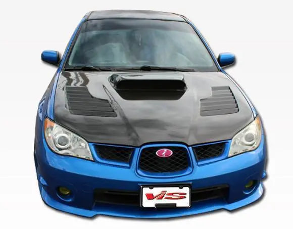 2006-2007 Subaru WRX 4 doors TRACER Style Carbon Fiber Black Hood-4