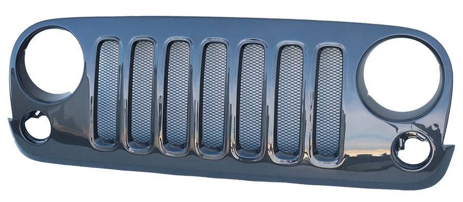 2007-2018 Jeep Wrangler 4 doors OEM Style Carbon Fiber Black Grill-2