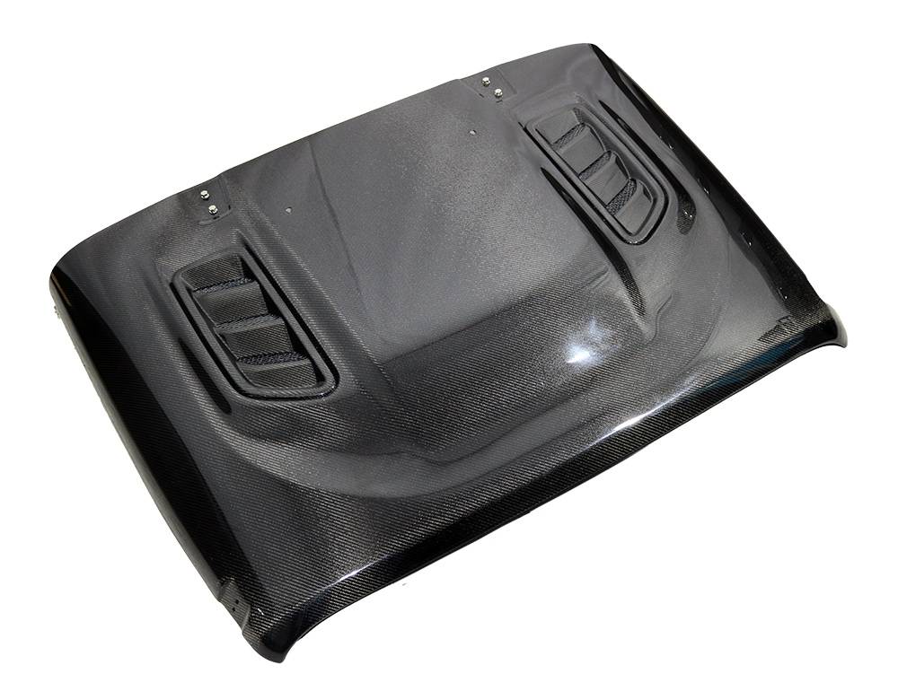 2007-2018 Jeep Wrangler 4 doors Rubicon Style Style Carbon Fiber Black Hood-1