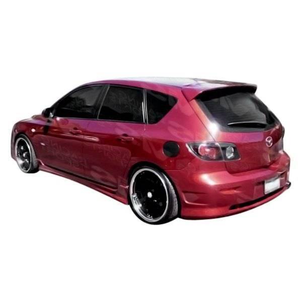 2007-2009 Mazda 3 Hatchback FUZION Style FRP Primer Rear Lip-1