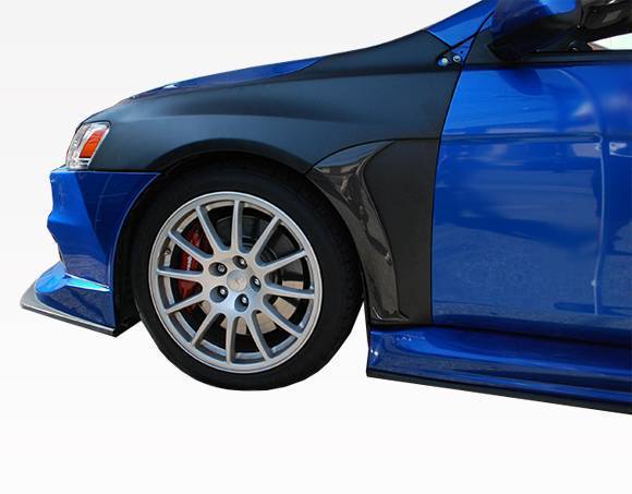 2008-2015 Mitsubishi EVO 10 FVS Style FRP Carbon Fiber Black Fenders-1