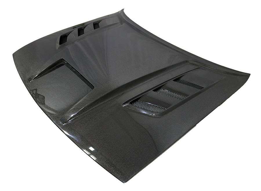 2008-2022 Dodge Challenger 2 doors TERMINATOR Style Carbon Fiber Black Hood-1
