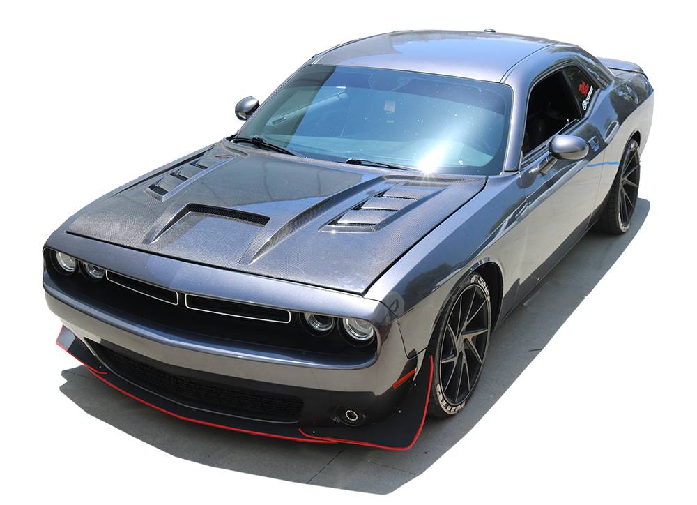 2008-2022 Dodge Challenger 2 doors TERMINATOR Style Carbon Fiber Black Hood-2